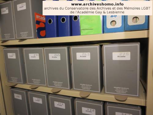 Fonds d'archives Arcadie (1954-1982) au Conservatoire des Archives et Mémoires LGBTQI de l'Académie Gay et Lesbienne